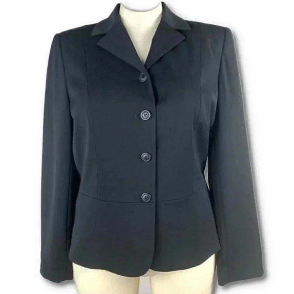 Eddie Bauer womens blazer size 14 black 4 button career Jacket - Picture 1 of 10